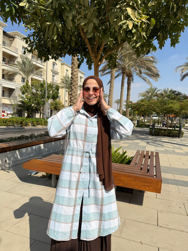 Plaid Wool Shacket-0606