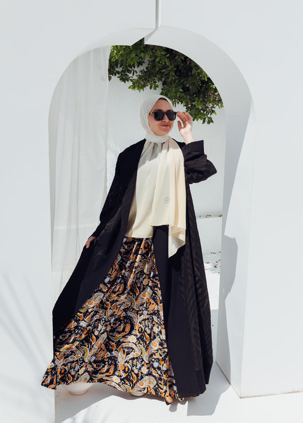 Printed Linen Skirt -833
