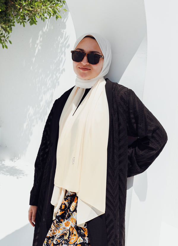 Gradient Yellow Powder Chiffon Hijab 625-7