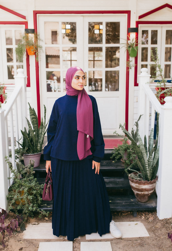 Soft Pleated Flared Skirt -821