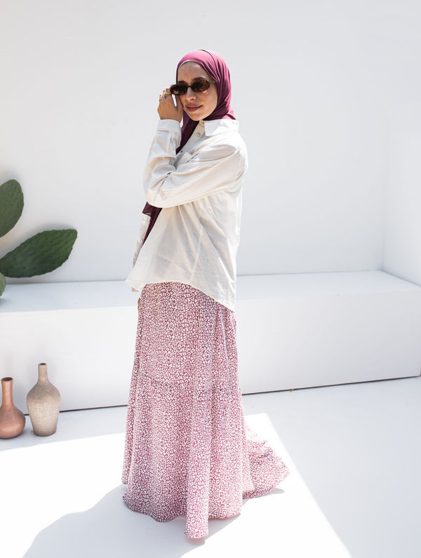 Printed Crinkle Skirt – 833