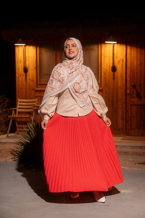Scuba Pleated Skirt -800